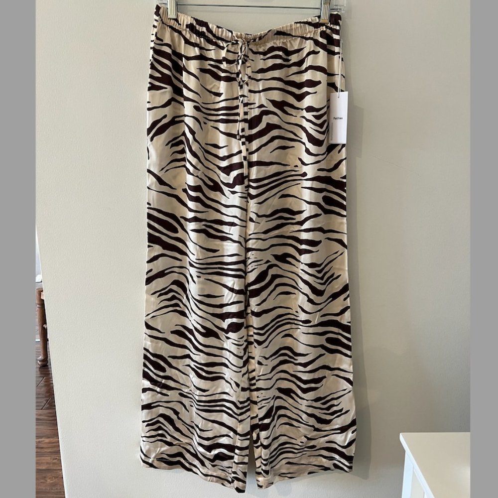 Reformation Olina Silk Pant Zebra